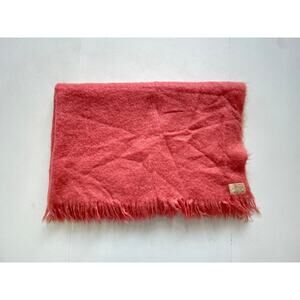 Vintage 60's Pink 100% Wool Blanket / 56" x 80" Highland Home Made in Scotland